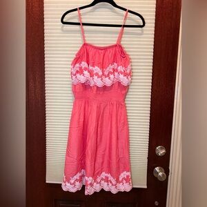 Chelsea & Violet Coral Dress with White Lace